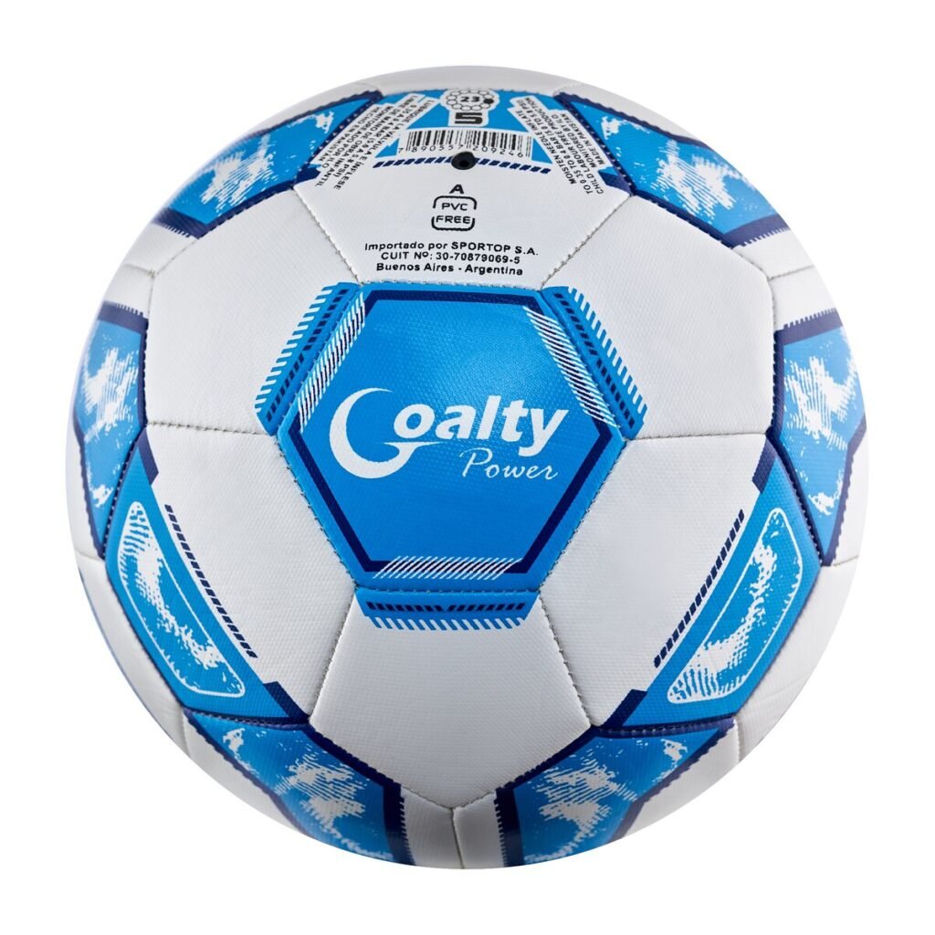 Pelota de fútbol N°5 Goalty Power celeste y azul